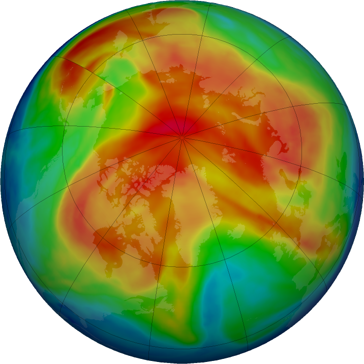 Arctic ozone map for 23 January 2019